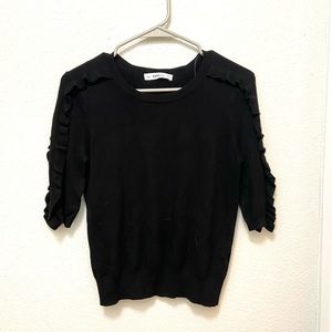 Zara | Black Ruffle Knit Sweater